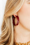 Ashley Medium Hoop Earrings - Maroon - Aaria Tees Aaria Tees