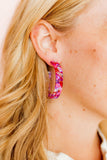Ashley Medium Hoop Earrings - Pink Multi - Aaria Tees Aaria Tees