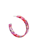Ashley Medium Hoop Earrings - Pink Multi - Aaria Tees Aaria Tees