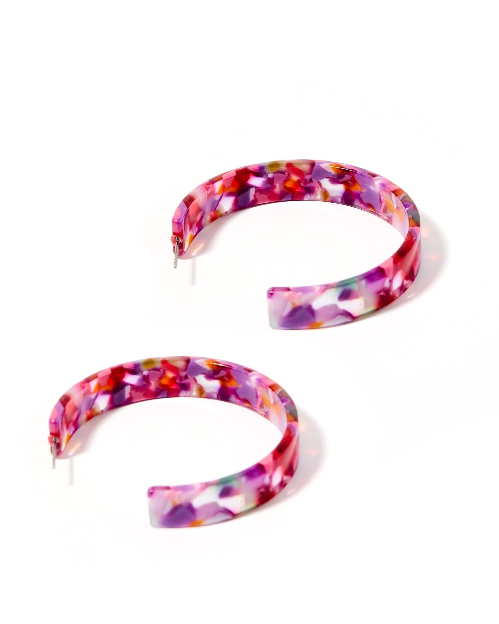 Ashley Medium Hoop Earrings - Pink Multi - Aaria Tees Aaria Tees