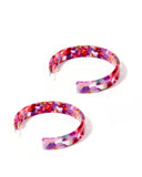 Ashley Medium Hoop Earrings - Pink Multi - Aaria Tees Aaria Tees