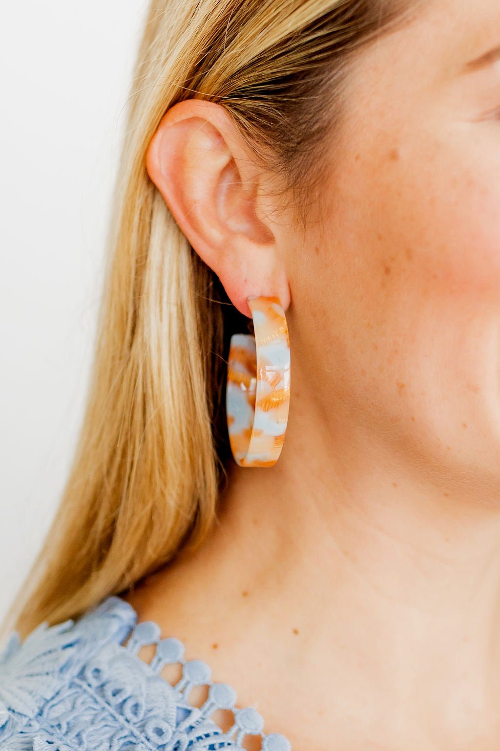 Ashley Medium Hoop Earrings - Sunrise - Aaria Tees
