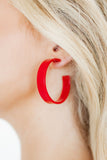 Ashley Medium Hoop Earrings - True Red - Aaria Tees Aaria Tees