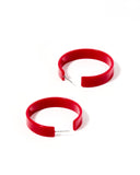 Ashley Medium Hoop Earrings - True Red - Aaria Tees Aaria Tees
