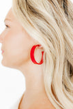Ashley Medium Hoop Earrings - True Red - Aaria Tees Aaria Tees