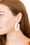 Ashley Medium Hoop Earrings - White Shell - Aaria Tees Aaria Tees