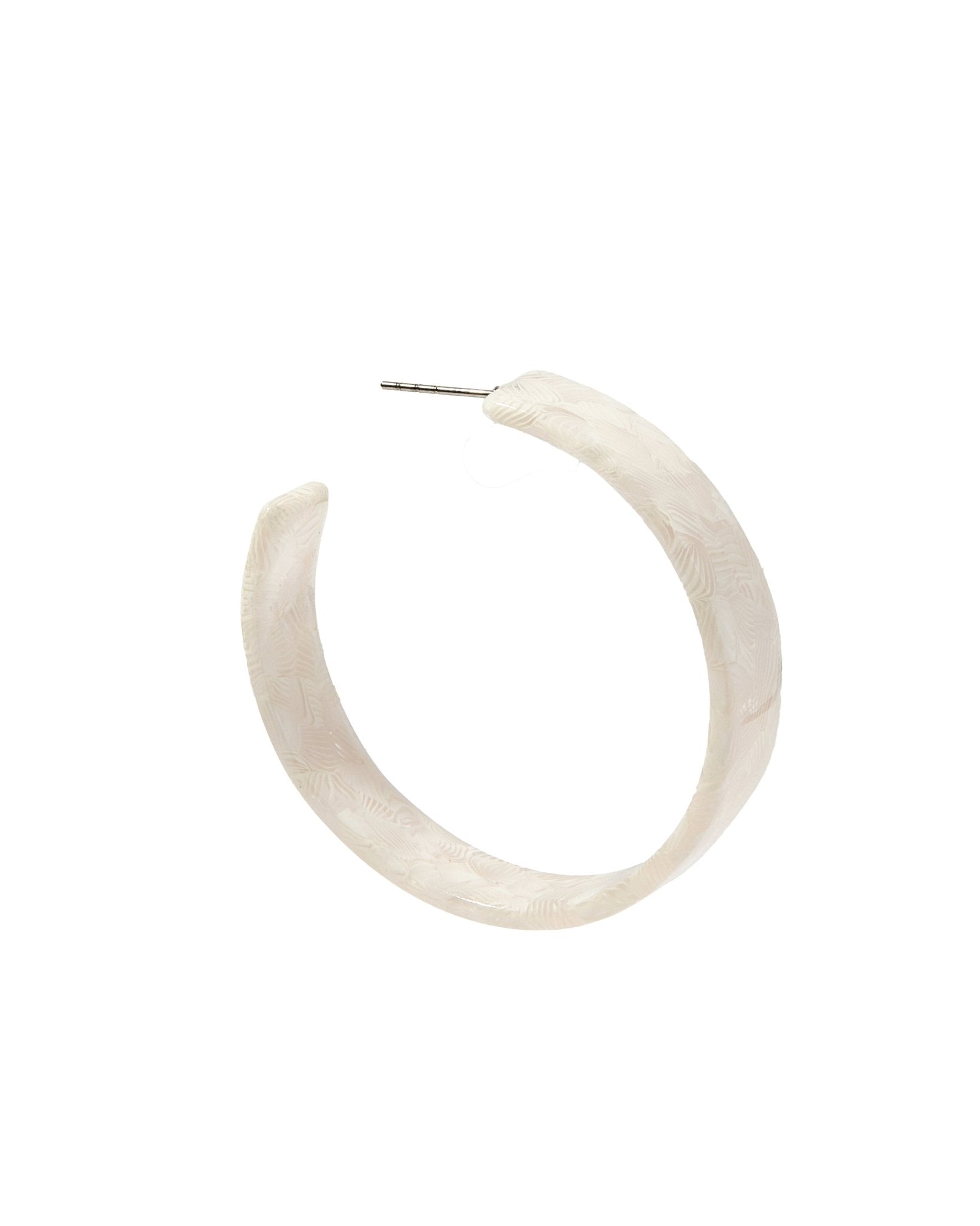Ashley Medium Hoop Earrings - White Shell - Aaria Tees Aaria Tees