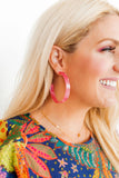 Ashley Mega Hoop Earrings - Azalea Pink - Aaria Tees Aaria Tees