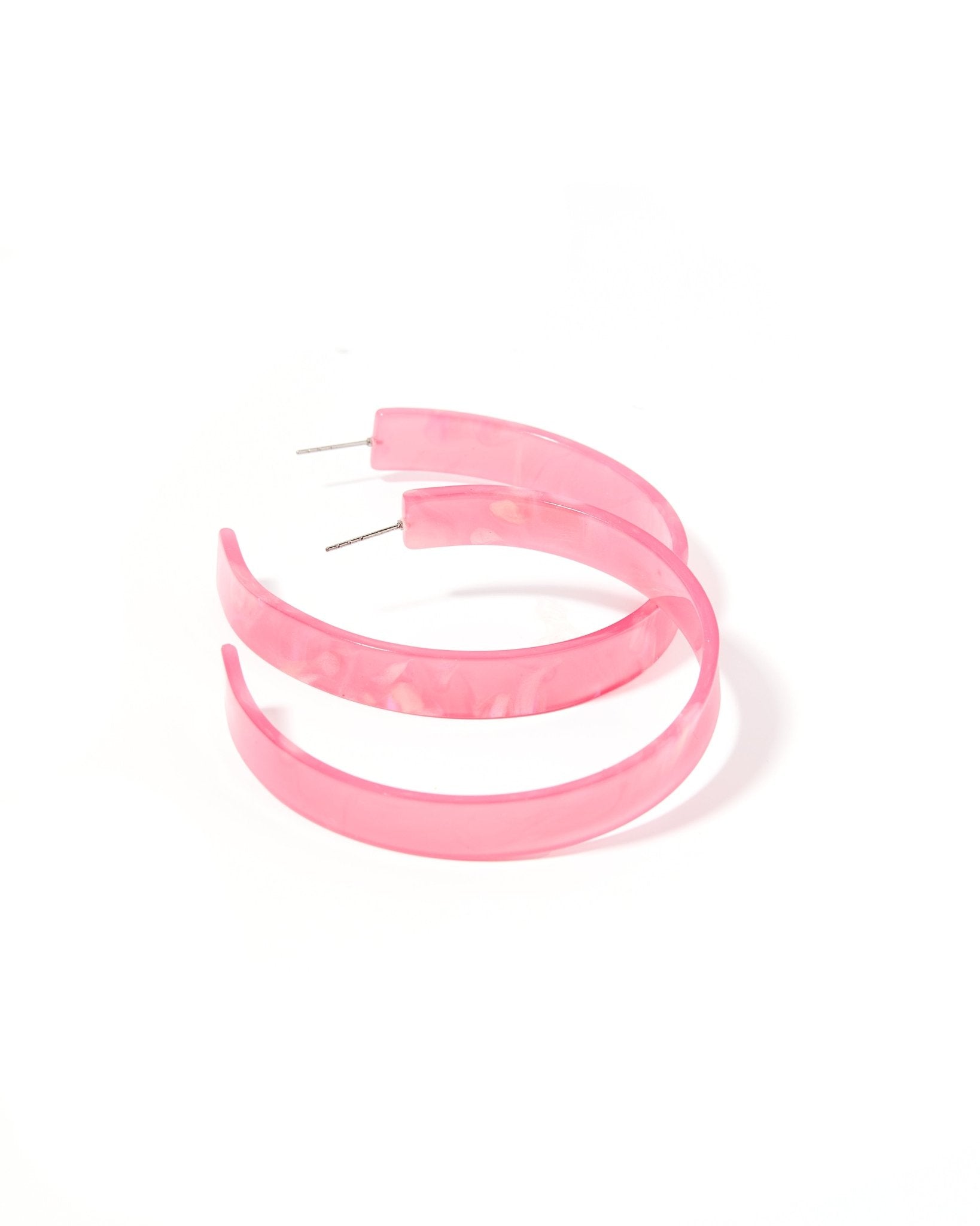 Ashley Mega Hoop Earrings - Azalea Pink - Aaria Tees Aaria Tees