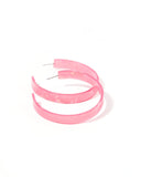 Ashley Mega Hoop Earrings - Azalea Pink - Aaria Tees Aaria Tees