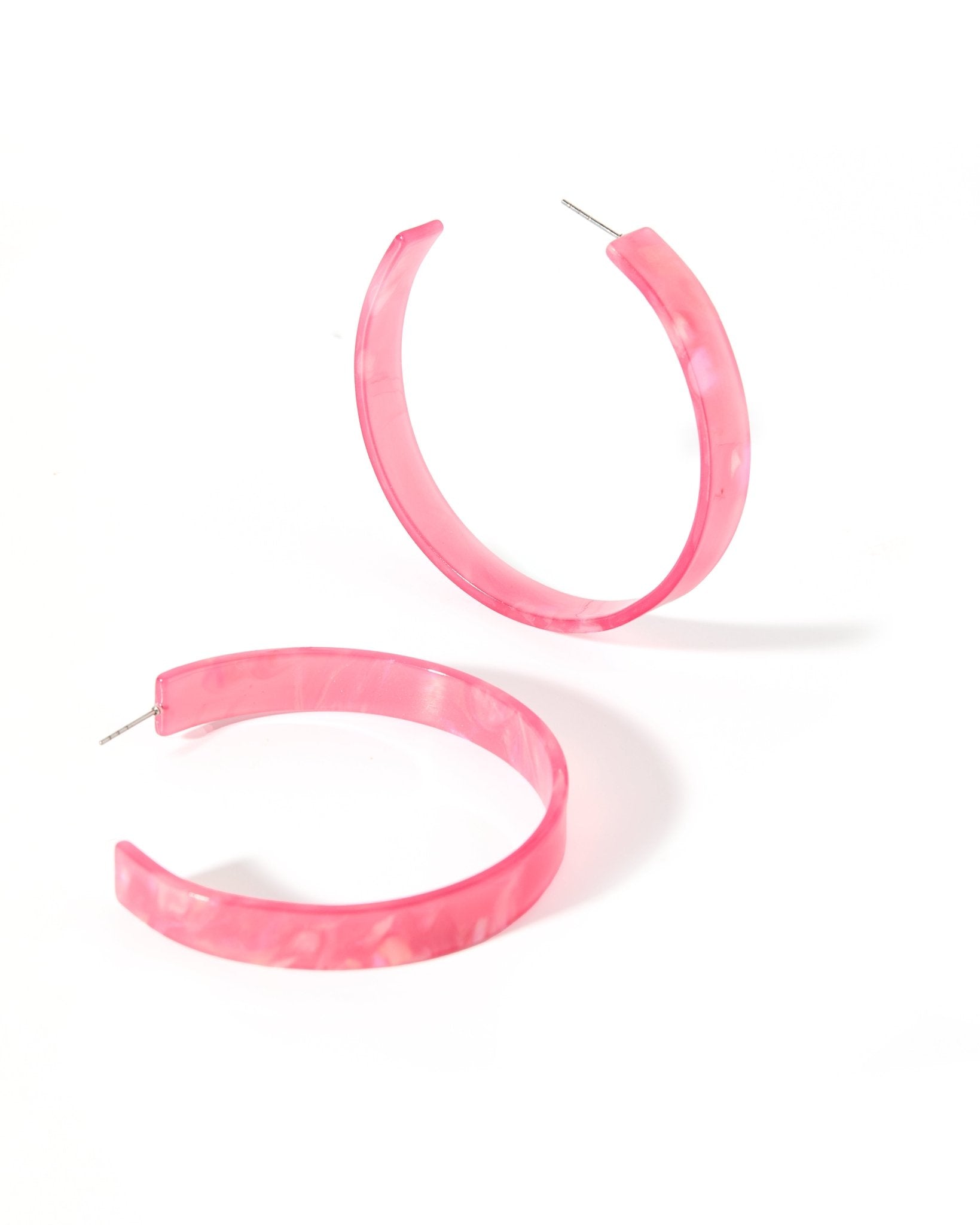 Ashley Mega Hoop Earrings - Azalea Pink - Aaria Tees Aaria Tees