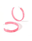Ashley Mega Hoop Earrings - Azalea Pink - Aaria Tees Aaria Tees