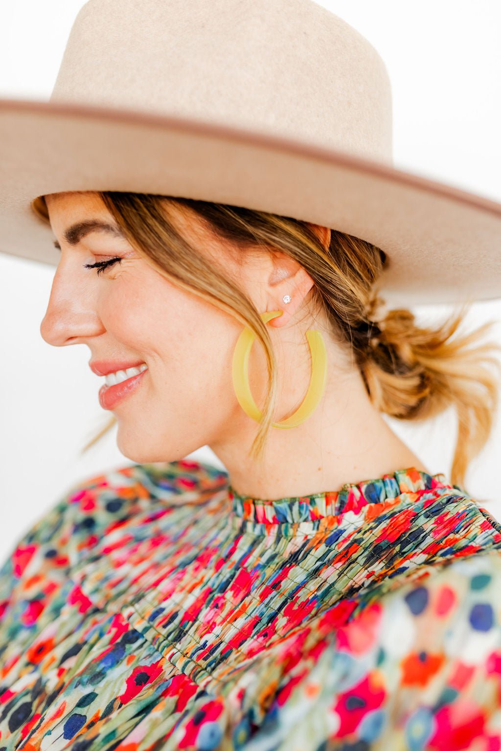 Ashley Mega Hoop Earrings - Citrine - Aaria Tees Aaria Tees