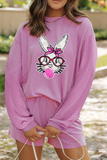Phalaenopsis Bubble Gum Rabbit Sequin Graphic 2pcs Outfit Aaria Tees
