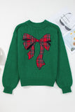 Monamara Bow Graphic Christmas Sweater - Aaria Tees Aaria Tees