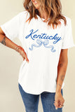 White Kentucky Bow Printed Casual T Shirt Aaria Tees
