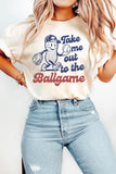 White Take me out to the Ballgame Casual Tee - Aaria Tees Aaria Tees