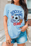 Light Blue Soccer Moms Club Graphic Tee Aaria Tees