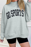Gray Mock Neck GO SPORTS Graphic Sweatshirt Aaria Tees
