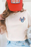 White Patriotic Coquette Flag Sequin Graphic Tee Aaria Tees