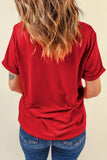 Red Oh My Stars Patriotic Slogan Graphic Tee Aaria Tees