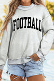 Light Grey FOOTBALL GAMEDAY Double Side Printed High Neck Reversible Sweatshirt - Aaria Tees Aaria Tees