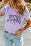Orchid Petal Christian Floral Letter Graphic Round Neck T Shirt - Aaria Tees Aaria Tees