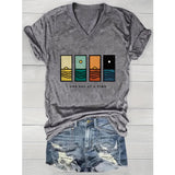 Geometric Mountain & Starry Night Graphic Tee Aaria Tees
