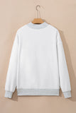 Light Grey Sequin Bow Pumpkin Patch Color Block High Neck Sweatshirt - Aaria Tees Aaria Tees