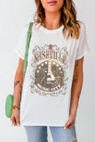 Guitar Graphic Round Neck Short Sleeve T-Shirt Aaria Tees