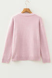 Pink Corded Love Script Graphic Baggy Sweater Aaria Tees