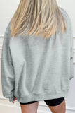 Gray hello fall Embroidered Pumpkin Detail Mock Neck Sweatshirt - Aaria Tees Aaria Tees