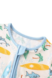PoshTOT Beach Surfing Bamboo Baby Convertible Zippy Romper - Aaria Tees Aaria Tees