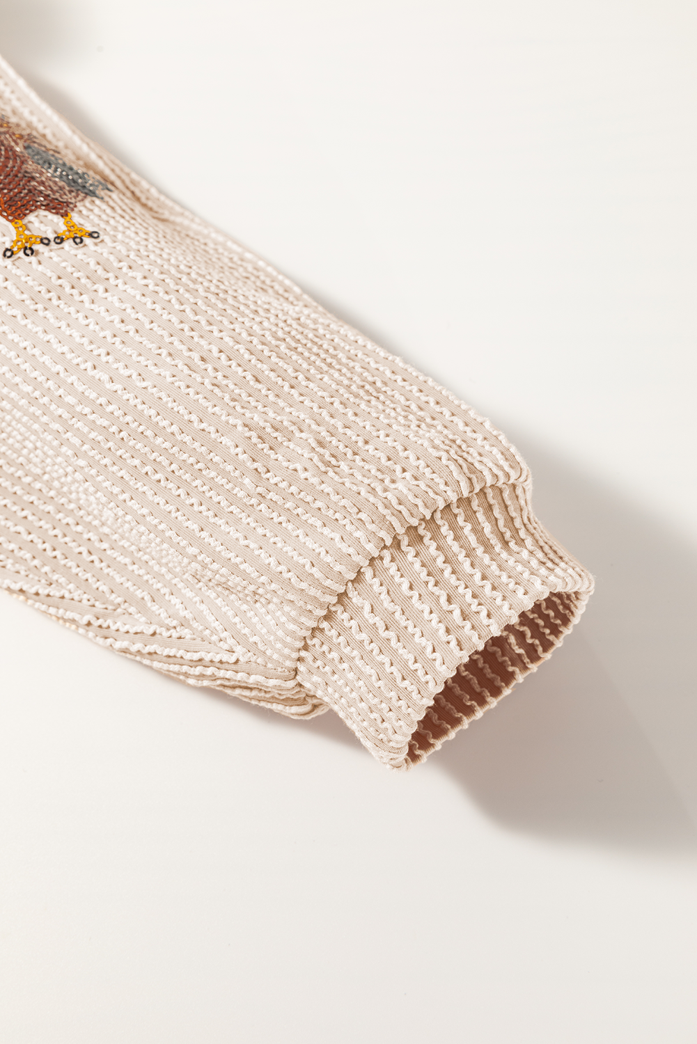 Parchment Thanksgiving Sequined Turkey Corded Knit Loose Fit Shorts Set - Aaria Tees Aaria Tees