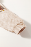 Parchment Thanksgiving Sequined Turkey Corded Knit Loose Fit Shorts Set - Aaria Tees Aaria Tees