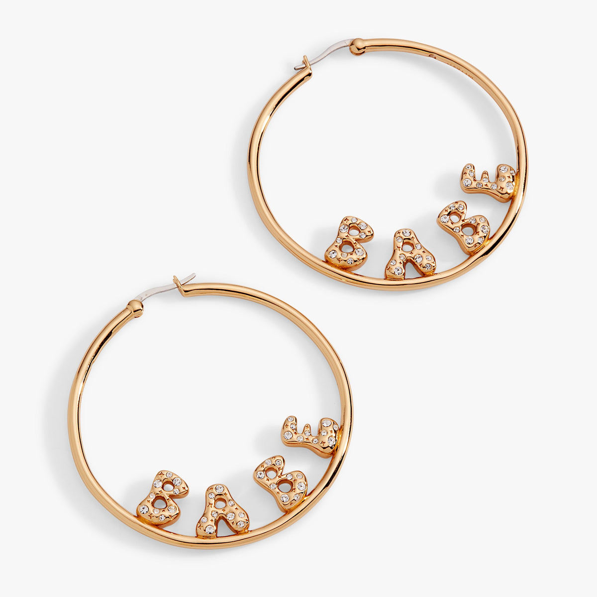 'Babe' Bubble Crystal Hoop Earrings - Aaria Tees