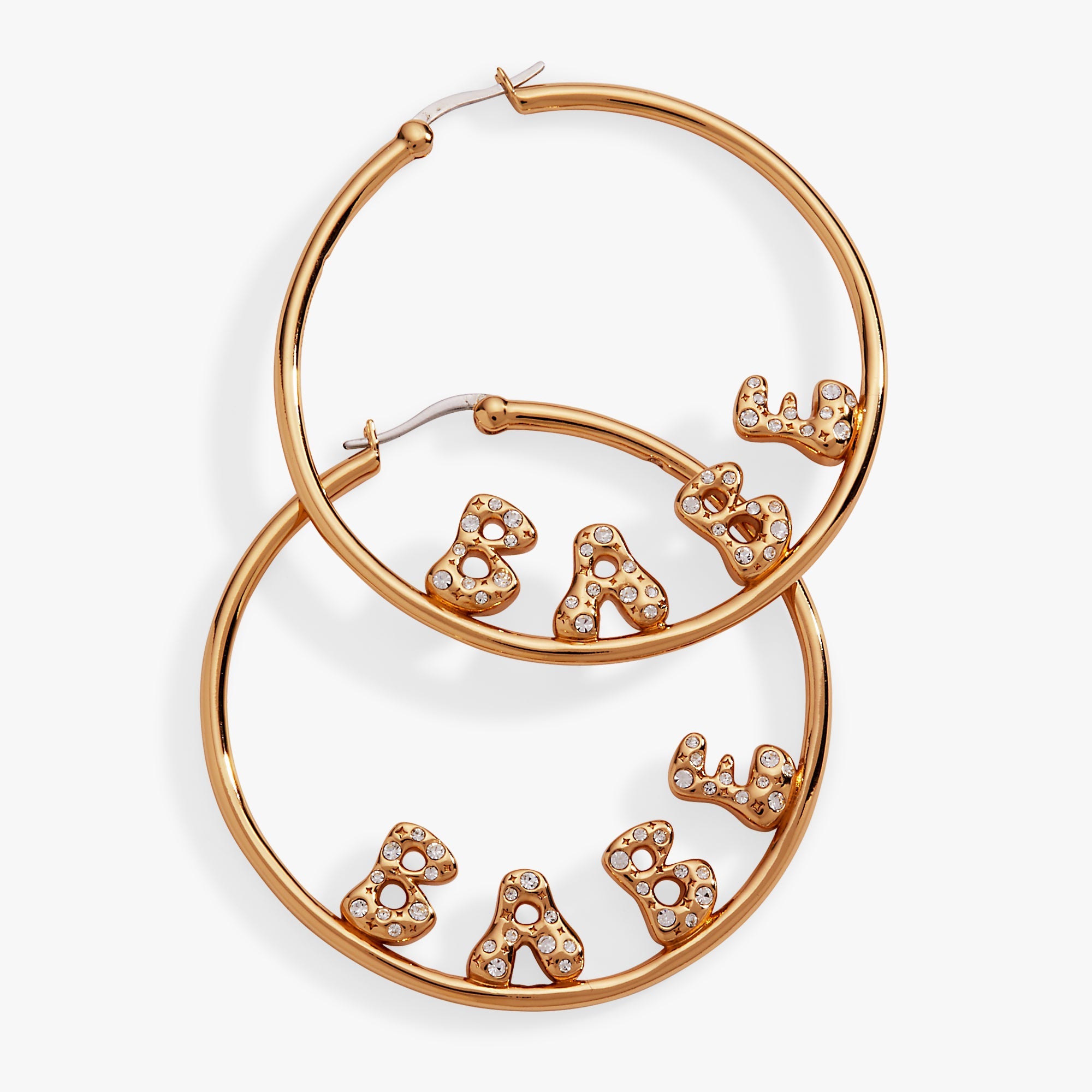 'Babe' Bubble Crystal Hoop Earrings - Aaria Tees Aaria Tees
