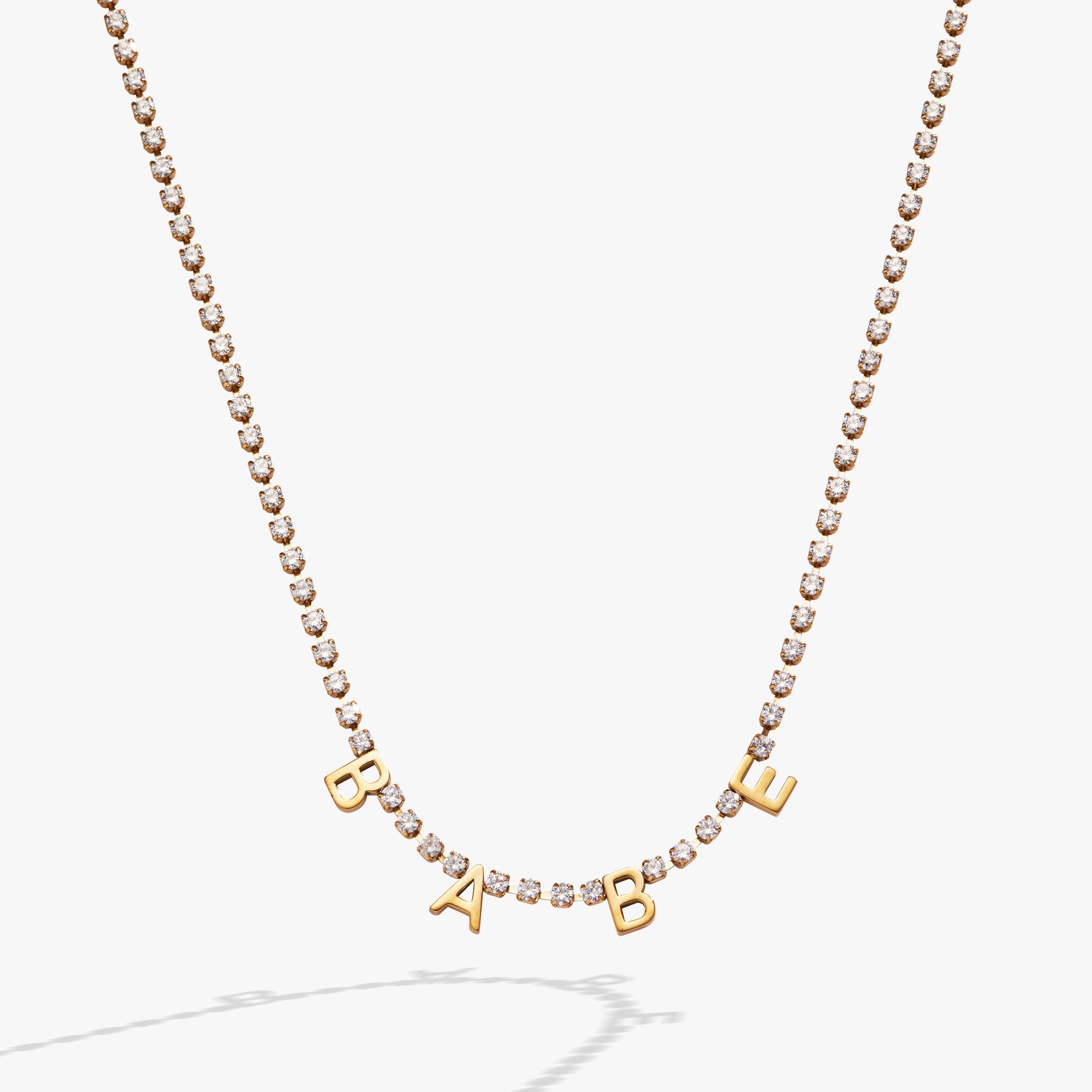 “Babe” Crystal Tennis Necklace - Aaria Tees Aaria Tees