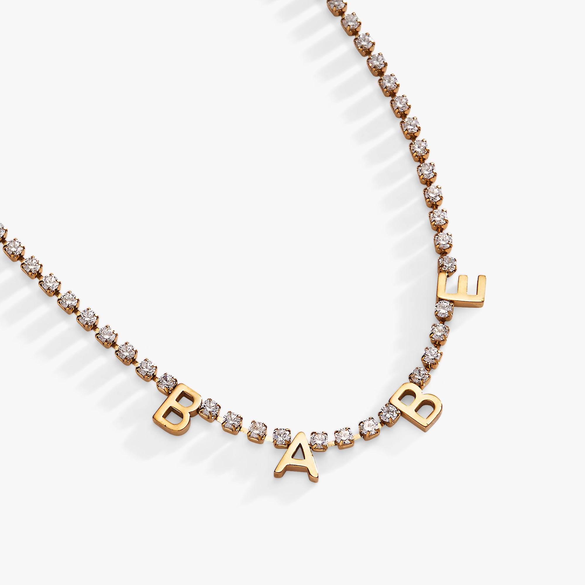“Babe” Crystal Tennis Necklace - Aaria Tees Aaria Tees
