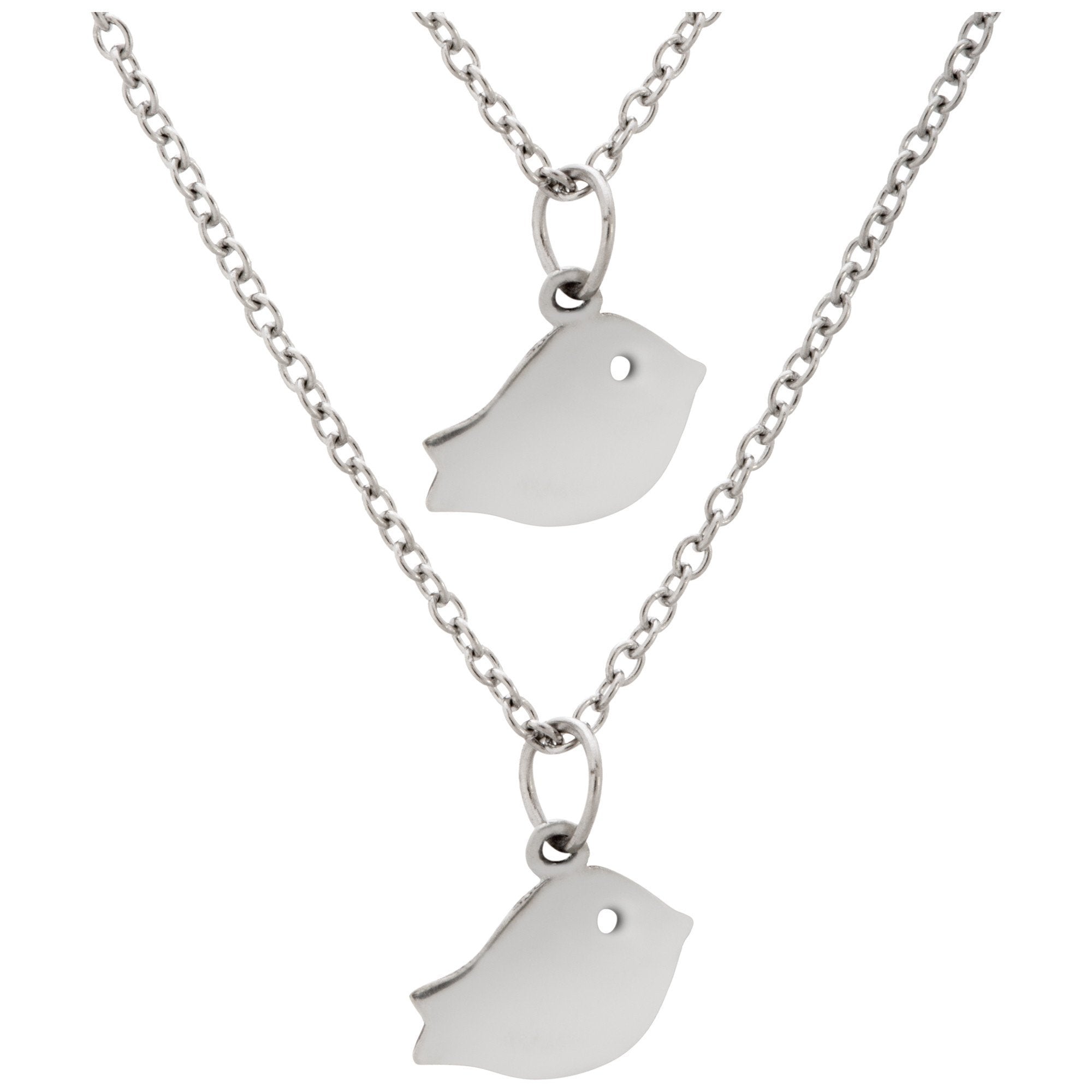 Baby Bird Friends Pewter Necklaces - Set of 2 - Aaria Tees Aaria Tees