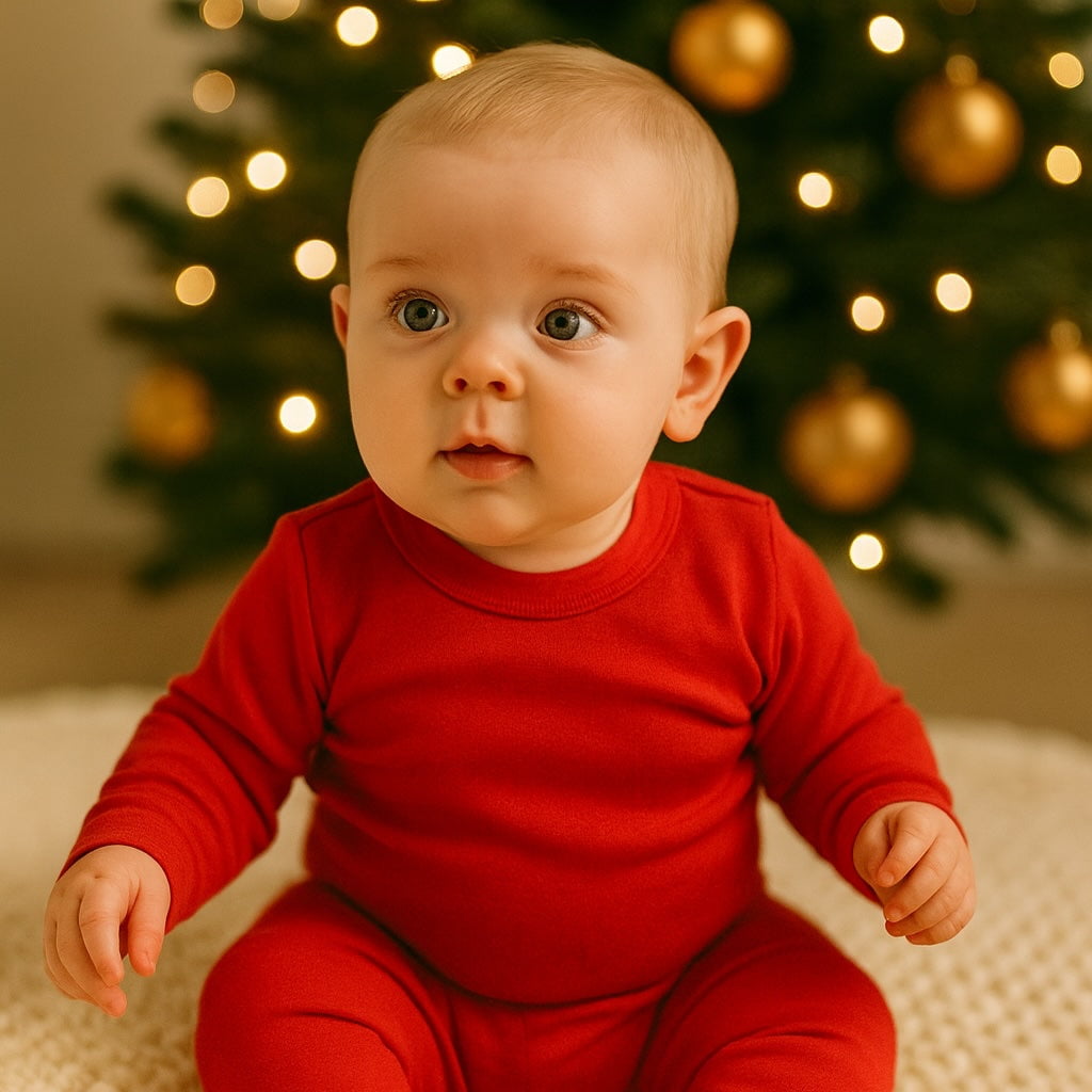baby pajamas | scarlet red - Aaria Tees Aaria Tees
