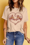 Khaki Rodeo Horse Graphic Western Cowgirl Fashion T Shirt Aaria Tees