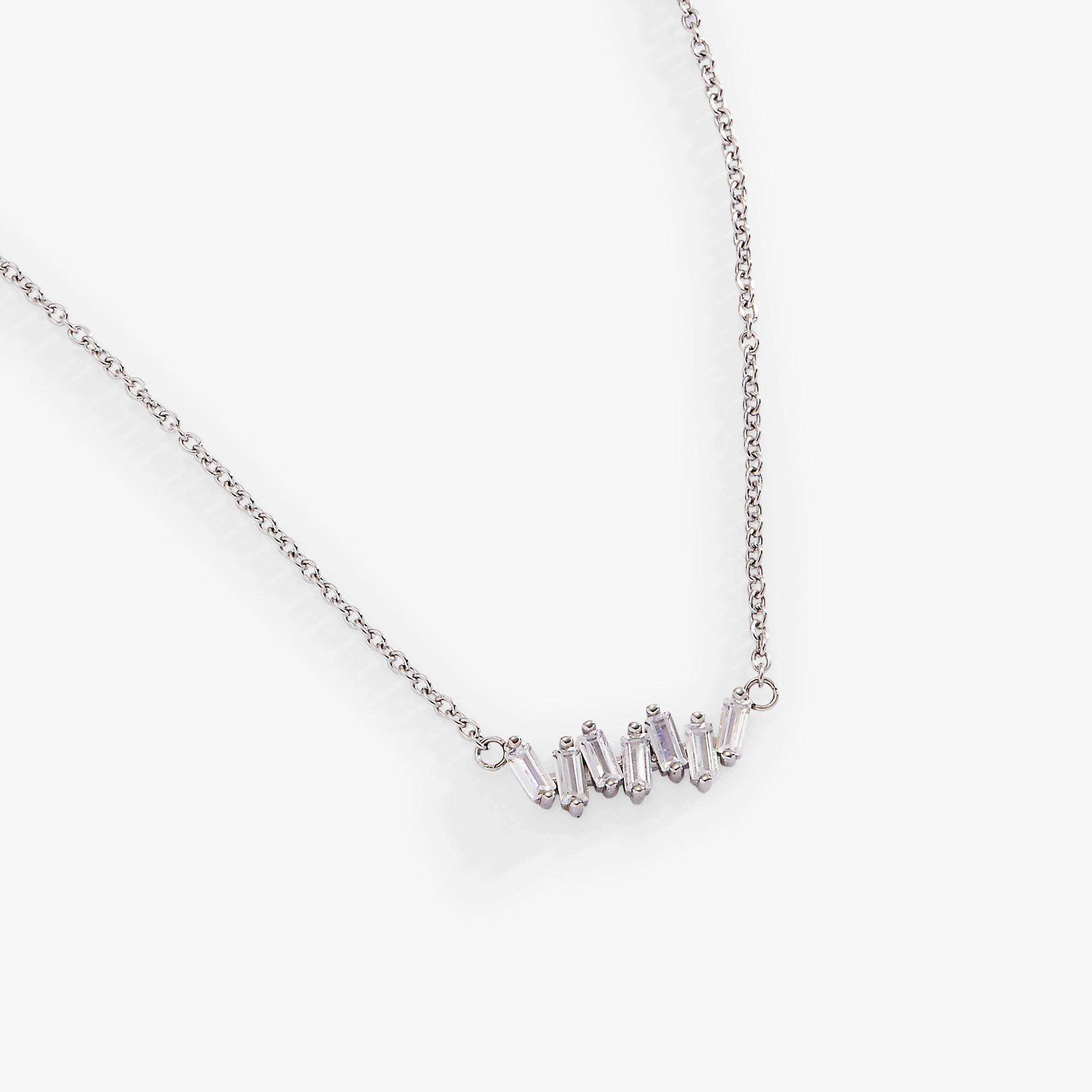 Crystal Baguette Bar Necklace - Aaria Tees Aaria Tees