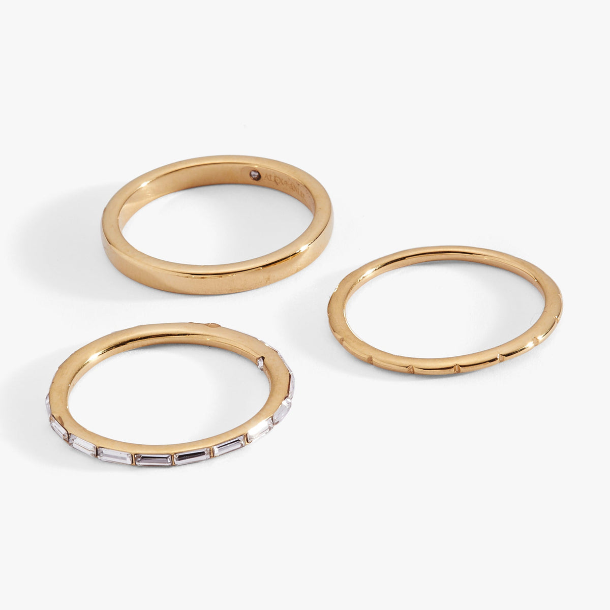 Baguette Stacking Ring Set of 3 - Aaria Tees
