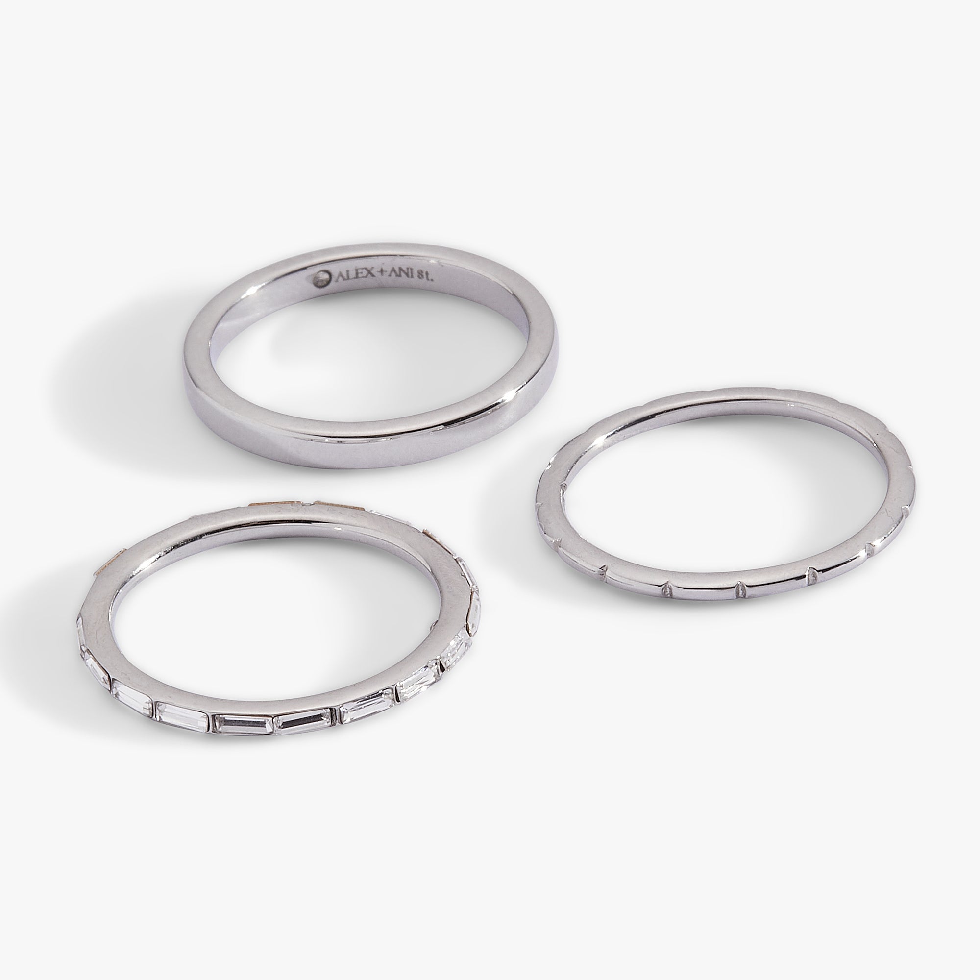Baguette Stacking Ring Set of 3 - Aaria Tees Aaria Tees