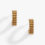 Gold Beaded Huggie Hoop Earring - Aaria Tees Aaria Tees