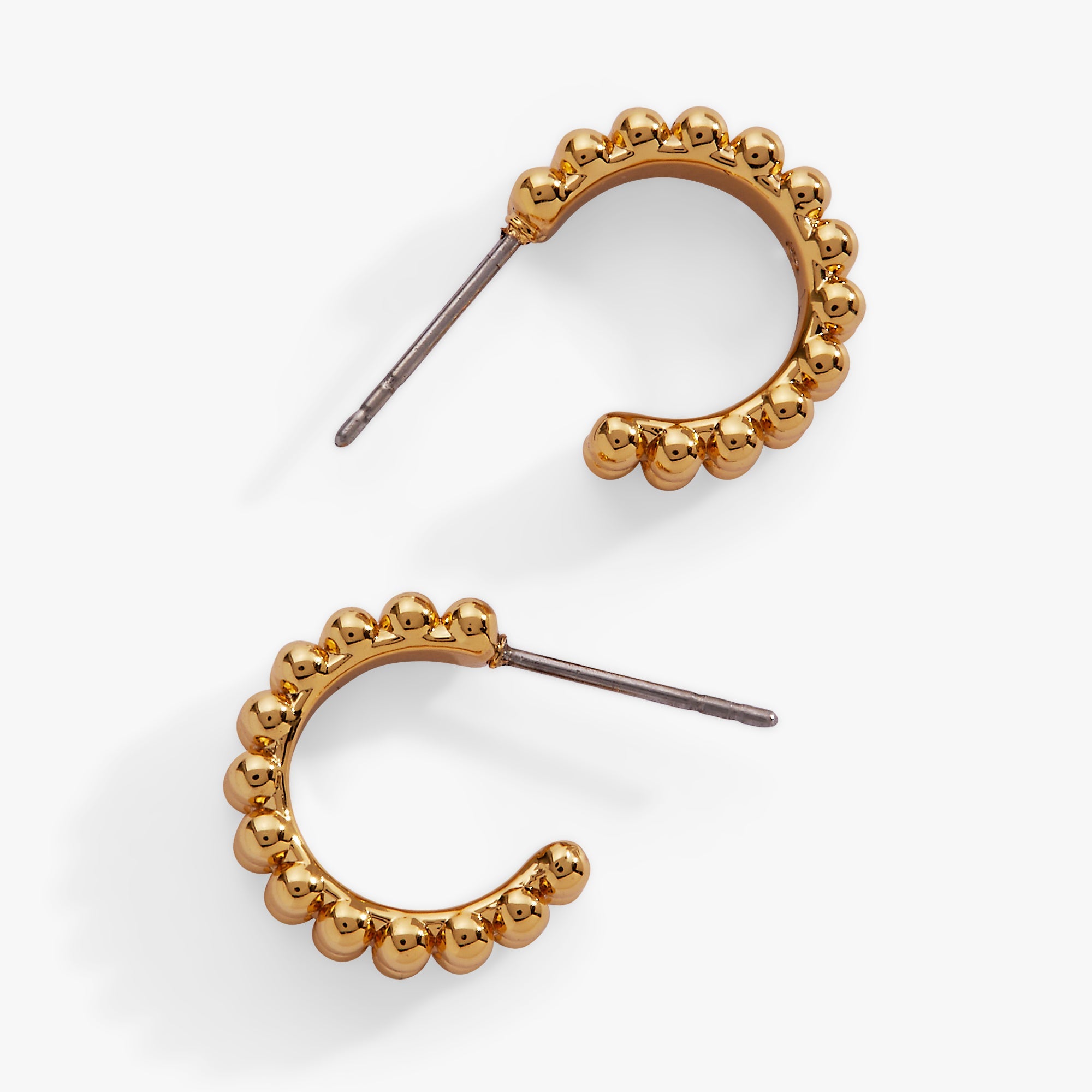 Gold Beaded Huggie Hoop Earring - Aaria Tees Aaria Tees