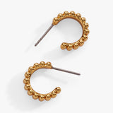 Gold Beaded Huggie Hoop Earring - Aaria Tees Aaria Tees