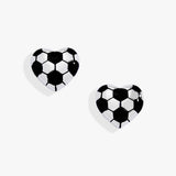 Soccer Heart Stud Earrings - Aaria Tees Aaria Tees