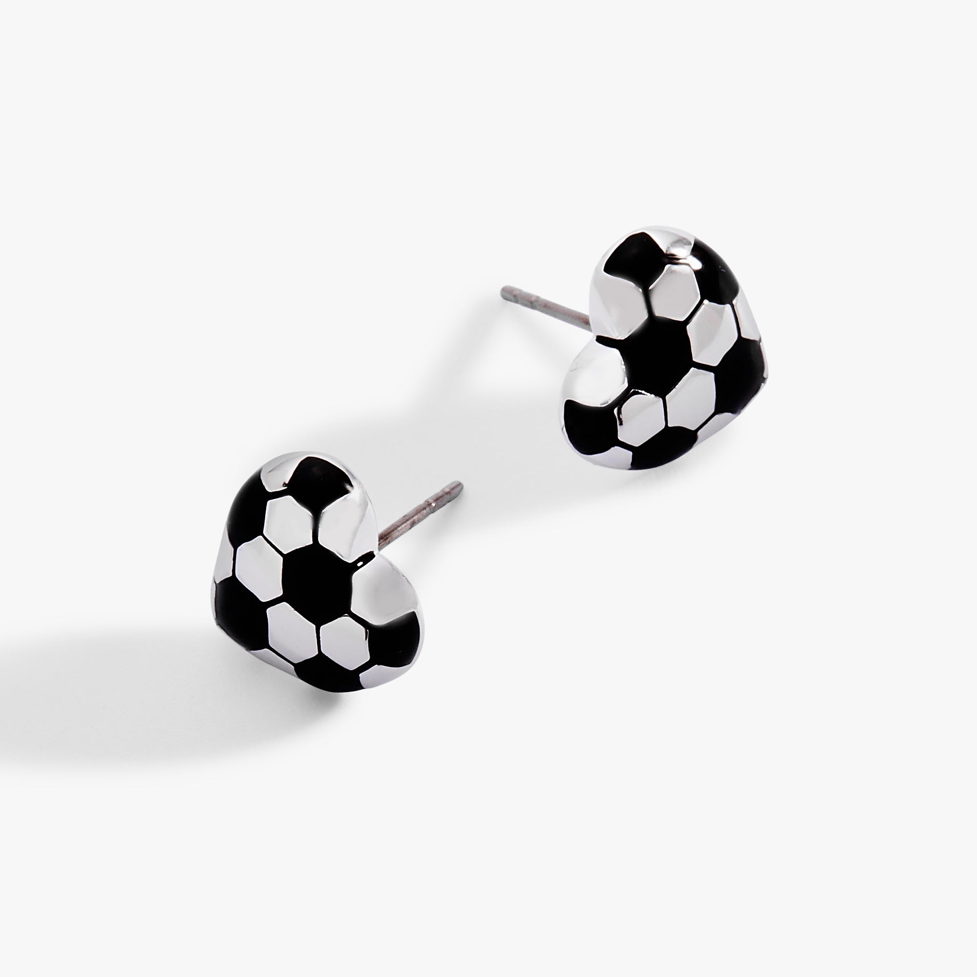 Soccer Heart Stud Earrings - Aaria Tees Aaria Tees